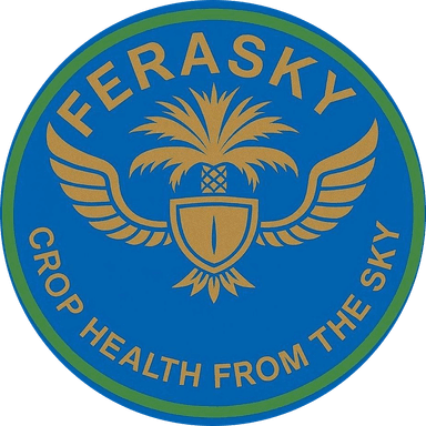 FeraSky badge, tagline CROP HEALTH FROM THE SKY